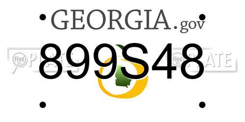 899S48 Georgia License Plate
