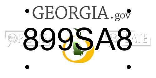 899SA8 Georgia License Plate