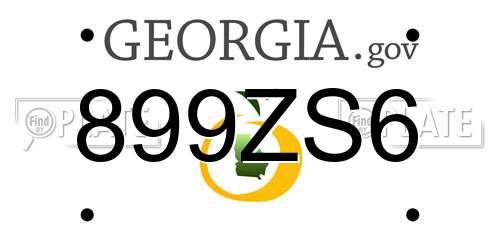 899ZS6 Georgia License Plate