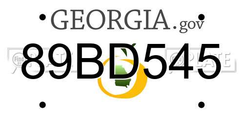 89BD545 Georgia License Plate