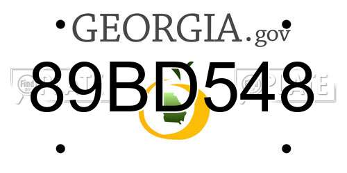 89BD548 Georgia License Plate