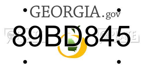 89BD845 Georgia License Plate