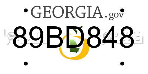 89BD848 Georgia License Plate