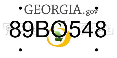 89BO548 Georgia License Plate