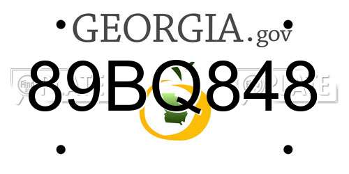 89BQ848 Georgia License Plate