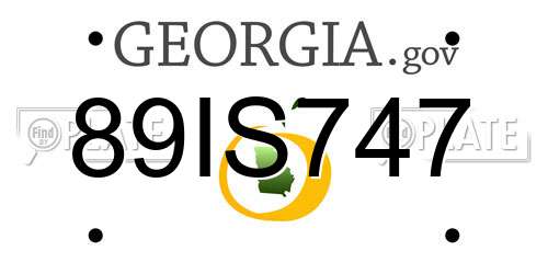 89IS747 Georgia License Plate