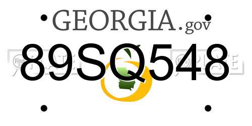 89SQ548 Georgia License Plate