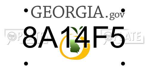 8A14F5 Georgia License Plate