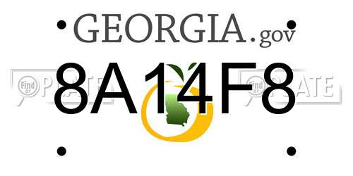 8A14F8 Georgia License Plate