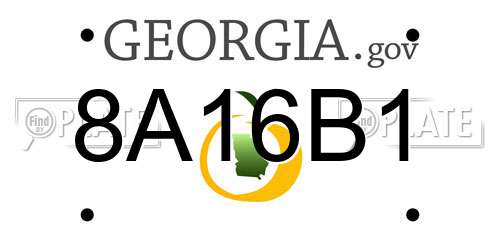 8A16B1 Georgia License Plate