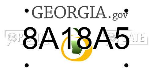 8A18A5 Georgia License Plate