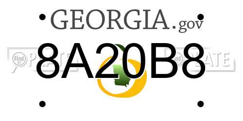 8A20B8 Georgia License Plate