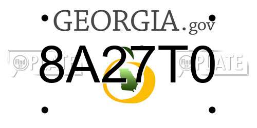 8A27T0 Georgia License Plate