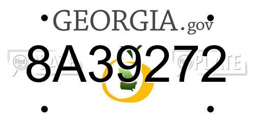8A39272 Georgia License Plate