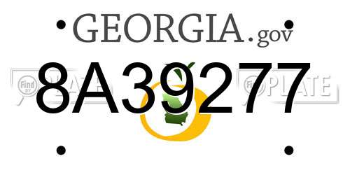 8A39277 Georgia License Plate