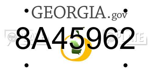 8A45962 Georgia License Plate