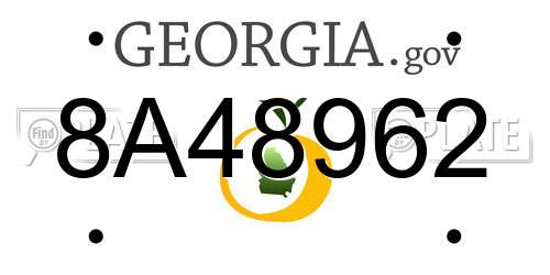 8A48962 Georgia License Plate