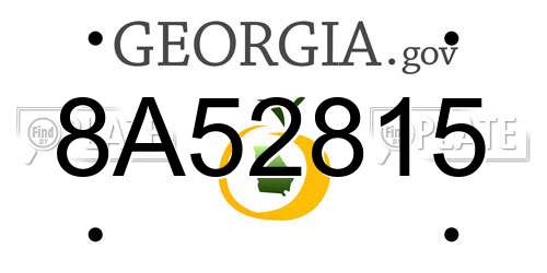 8A52815 Georgia License Plate