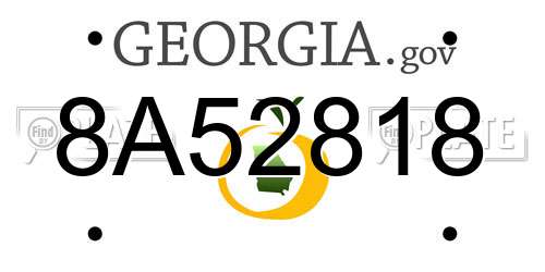 8A52818 Georgia License Plate