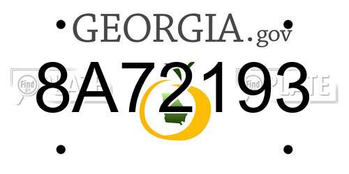 8A72193 Georgia License Plate