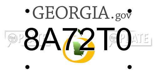 8A72T0 Georgia License Plate