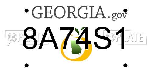 8A74S1 Georgia License Plate