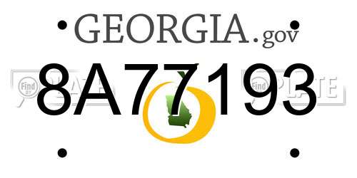 8A77193 Georgia License Plate