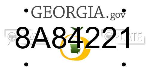 8A84221 Georgia License Plate