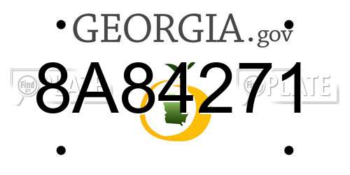 8A84271 Georgia License Plate