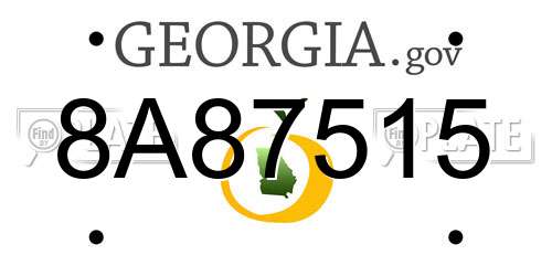 8A87515 Georgia License Plate