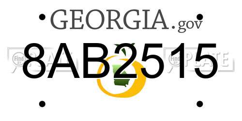 8AB2515 Georgia License Plate