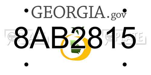 8AB2815 Georgia License Plate