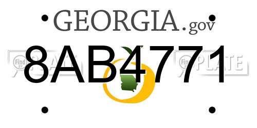 8AB4771 Georgia License Plate