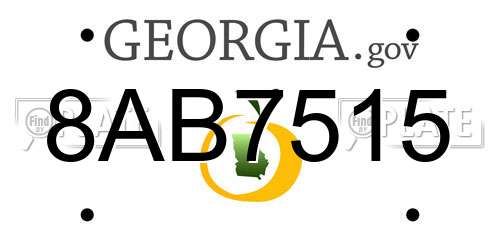 8AB7515 Georgia License Plate