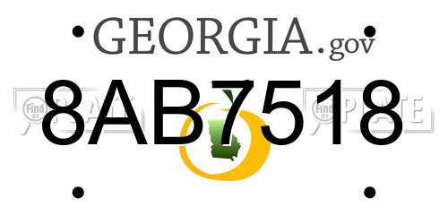 8AB7518 Georgia License Plate
