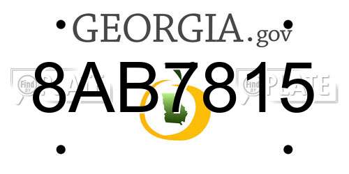 8AB7815 Georgia License Plate