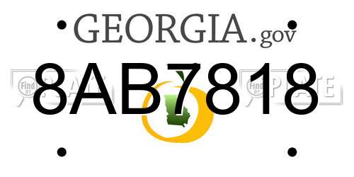 8AB7818 Georgia License Plate