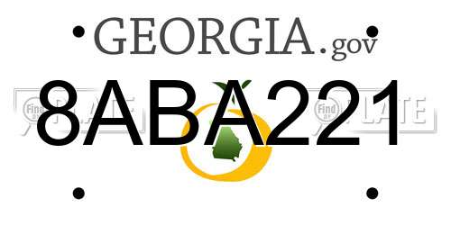 8ABA221 Georgia License Plate