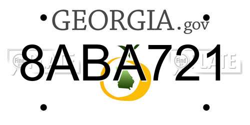 8ABA721 Georgia License Plate