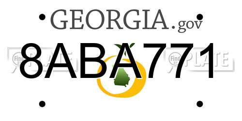 8ABA771 Georgia License Plate