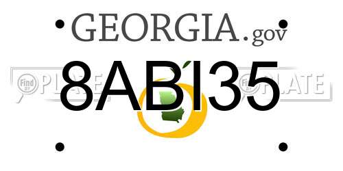 8ABI35 Georgia License Plate