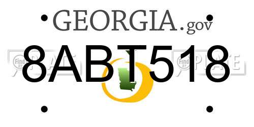 8ABT518 Georgia License Plate