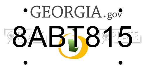 8ABT815 Georgia License Plate