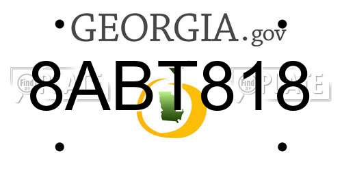 8ABT818 Georgia License Plate