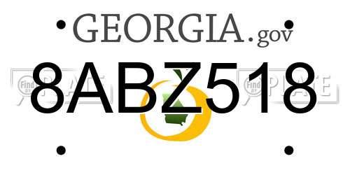 8ABZ518 Georgia License Plate