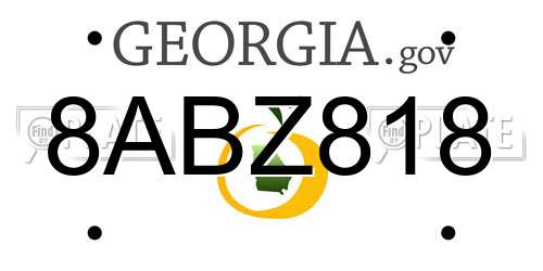 8ABZ818 Georgia License Plate