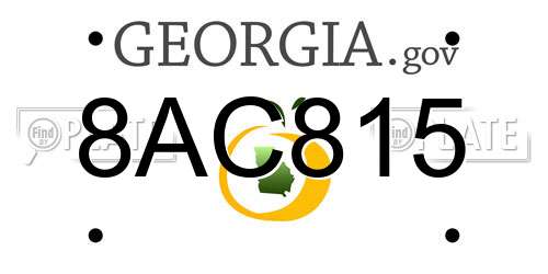 8AC815 Georgia License Plate