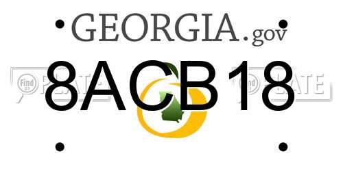 8ACB18 Georgia License Plate