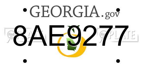 8AE9277 Georgia License Plate
