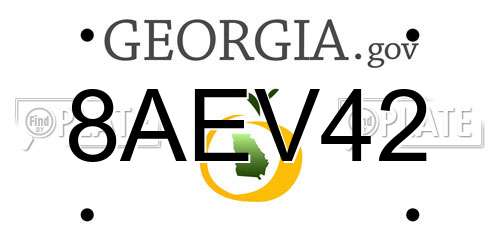 8AEV42 Georgia License Plate